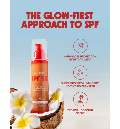 Sheer Glow Sunscreen Gel SPF50 - Сонцезахисний гель SPF50 з ефектом природного сяйва