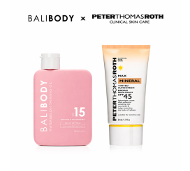 Pink Glow Set - Bali Body Watermelon Tanning Oil SPF15 + PTR Max Mineral Tinted Sunscreen Broad Spectrum SPF 45