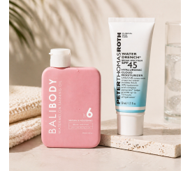 Soft Tan Set - Bali Body Watermelon Tanning Oil SPF6 + PTR Water Drench Broad Spectrum SPF 45 Hyaluronic Cloud Moisturizer 50ml