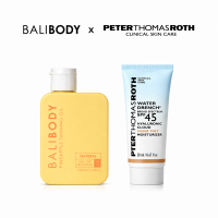 Travel Glow Set - Pineapple Tanning Oil SPF15 + PTR Water Drench Broad Spectrum SPF 45 Hyaluronic Cloud Sheer Tint Moisturizer 20ml